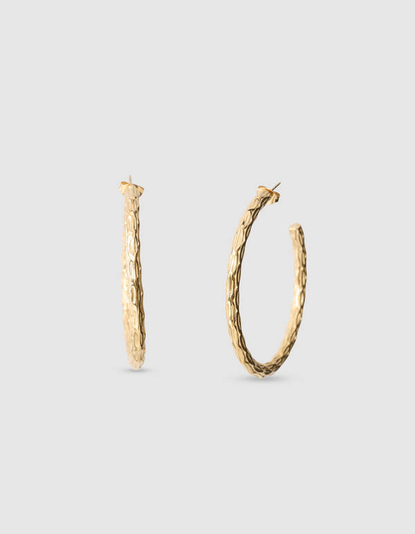 Hammered Hoop Oorbellen Goud SHOEBY ACCESSOIRES