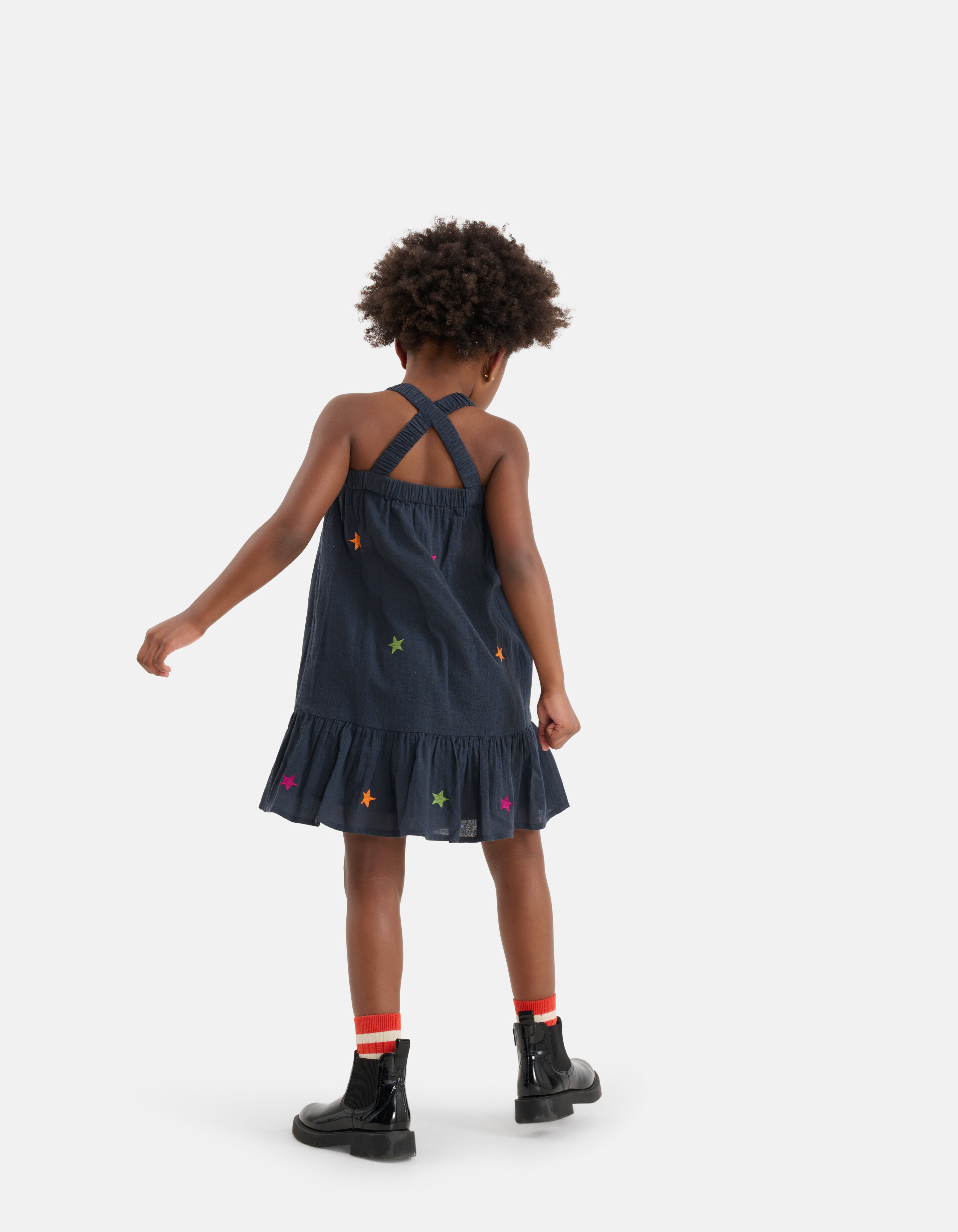 Printed Sterren Jurk Donkergrijs SHOEBY GIRLS