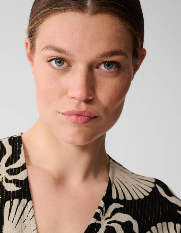 Printed Maxi Jurk Zwart/Wit SHOEBY WOMEN