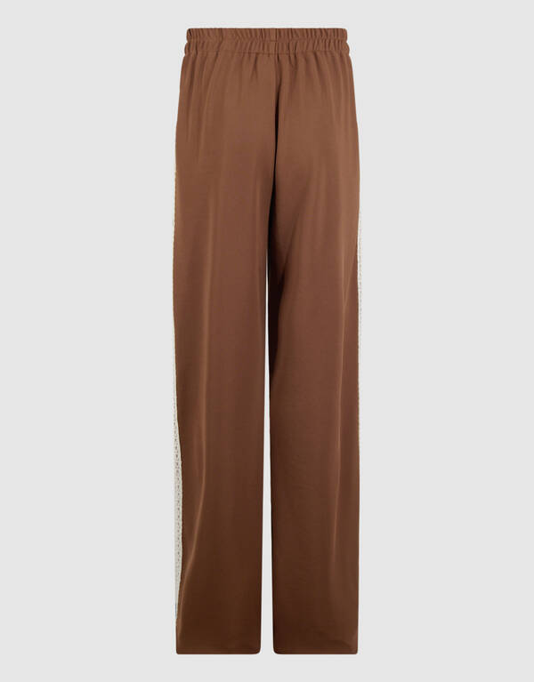 Sporty Wide Leg Fit Broek Bruin SHOEBY GIRLS