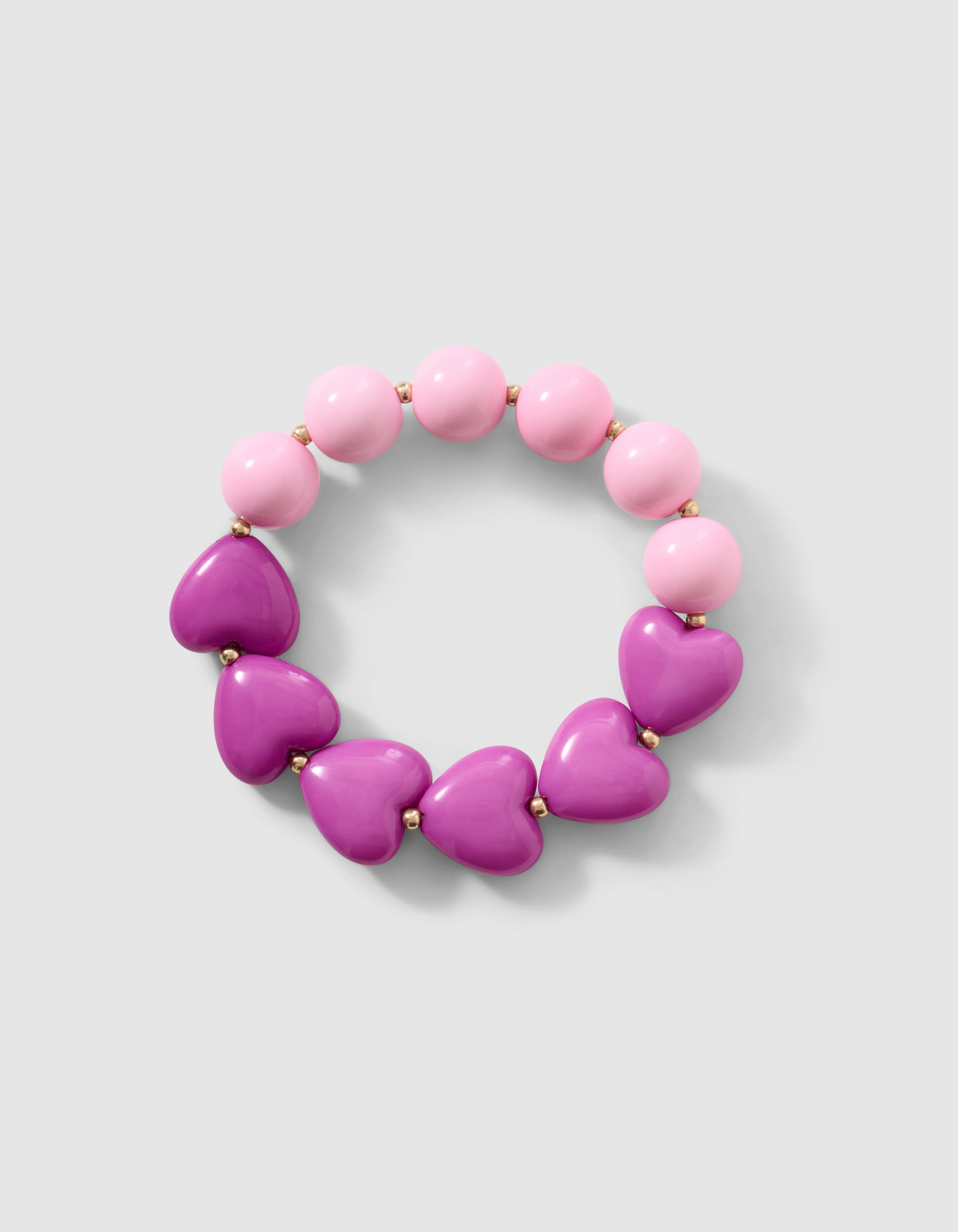 Heart Armband Roze/Paars SHOEBY ACCESSOIRES