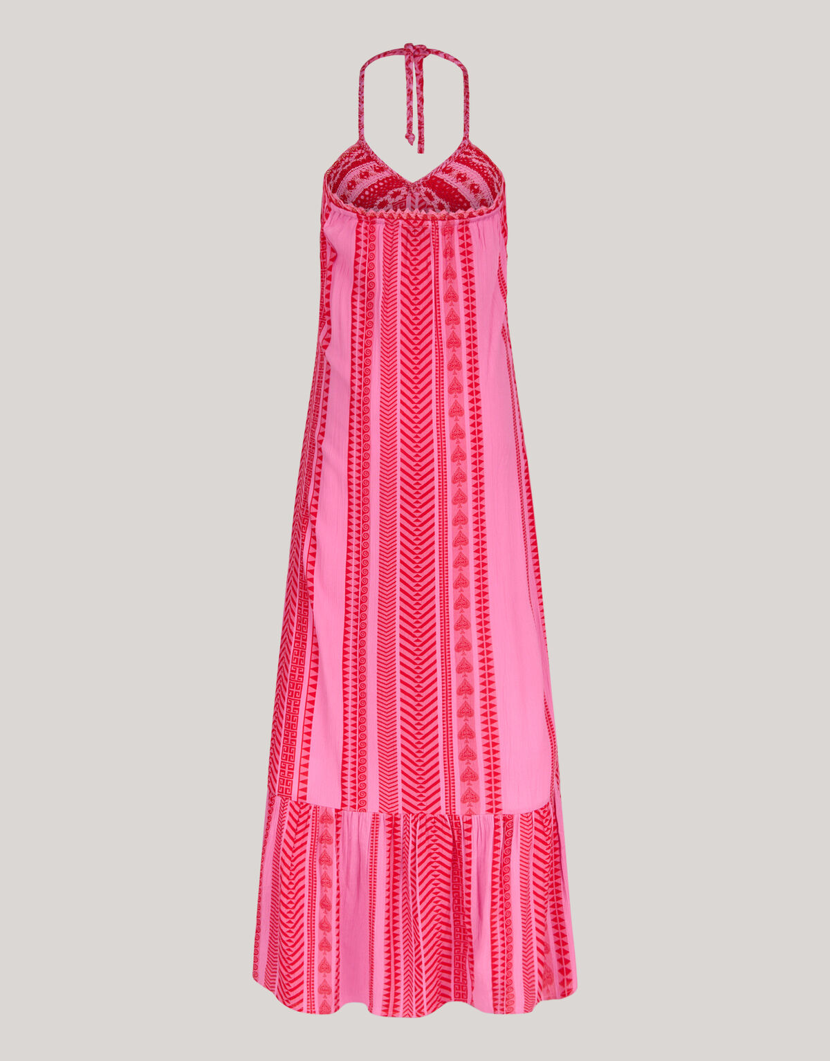 Crinkle Crochet Maxi Jurk Roze SHOEBY WOMEN