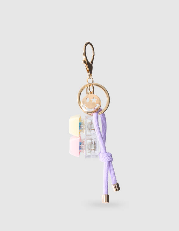 Smile Click Sleutelhanger Paars SHOEBY ACCESSOIRES