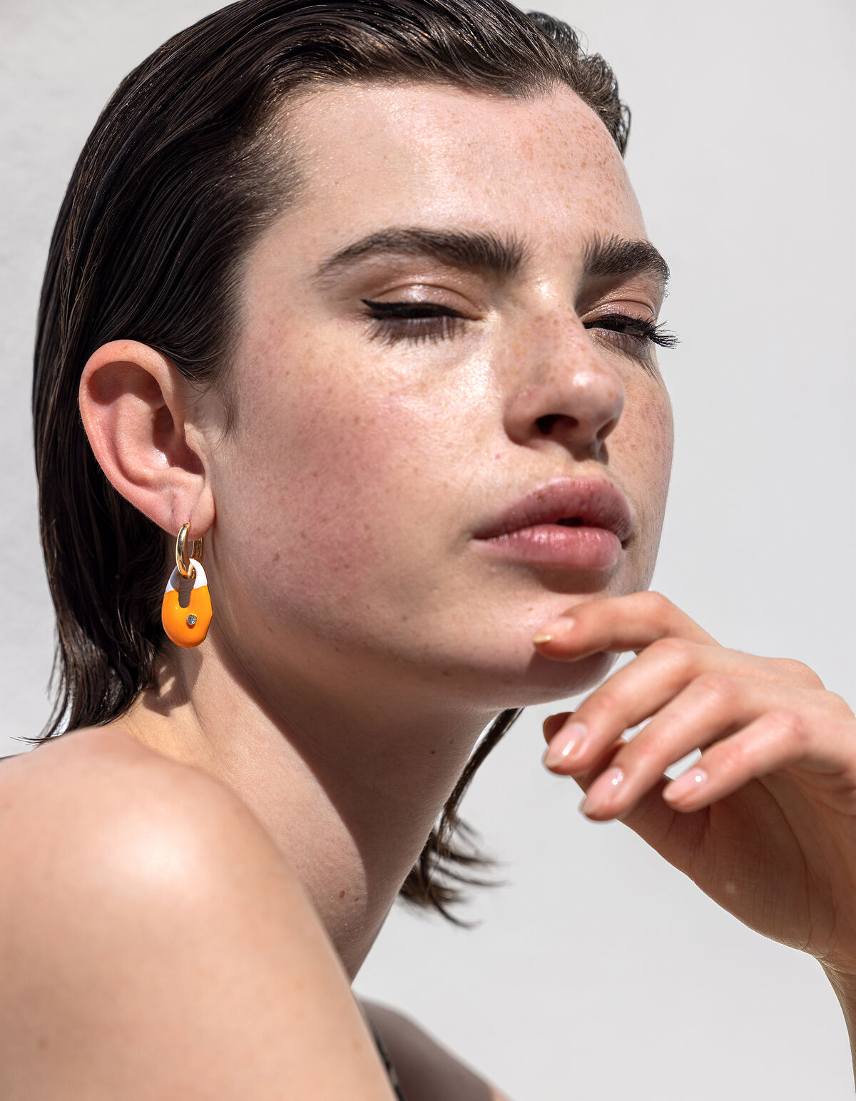 Shell Oorbellen Oranje SHOEBY ACCESSOIRES