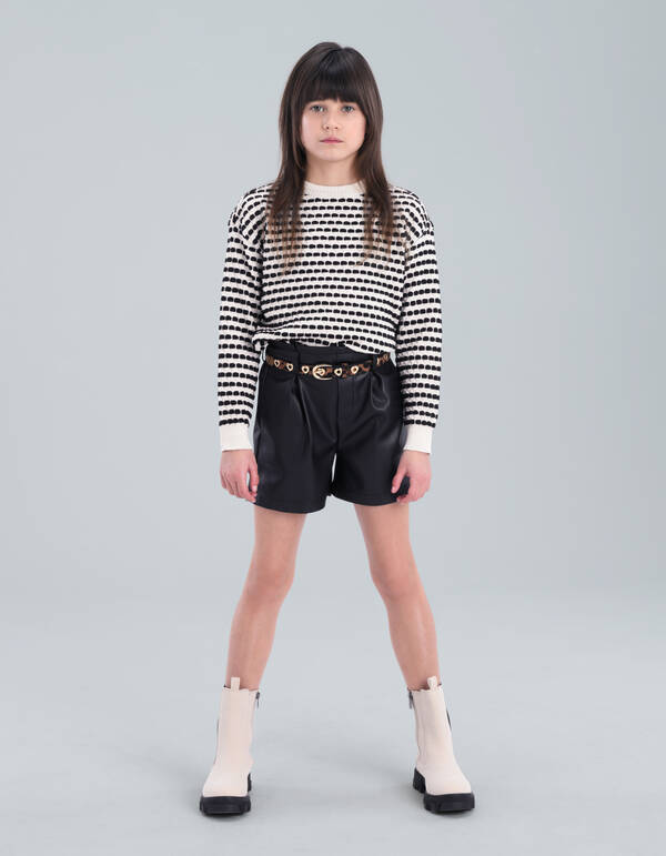Vegan Leren Short Zwart JILL&MITCH
