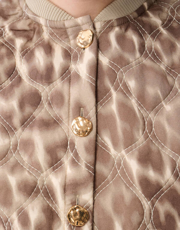 Short Sleeve Leopard Bomber Jack Lichtbruin SHOEBY WOMEN