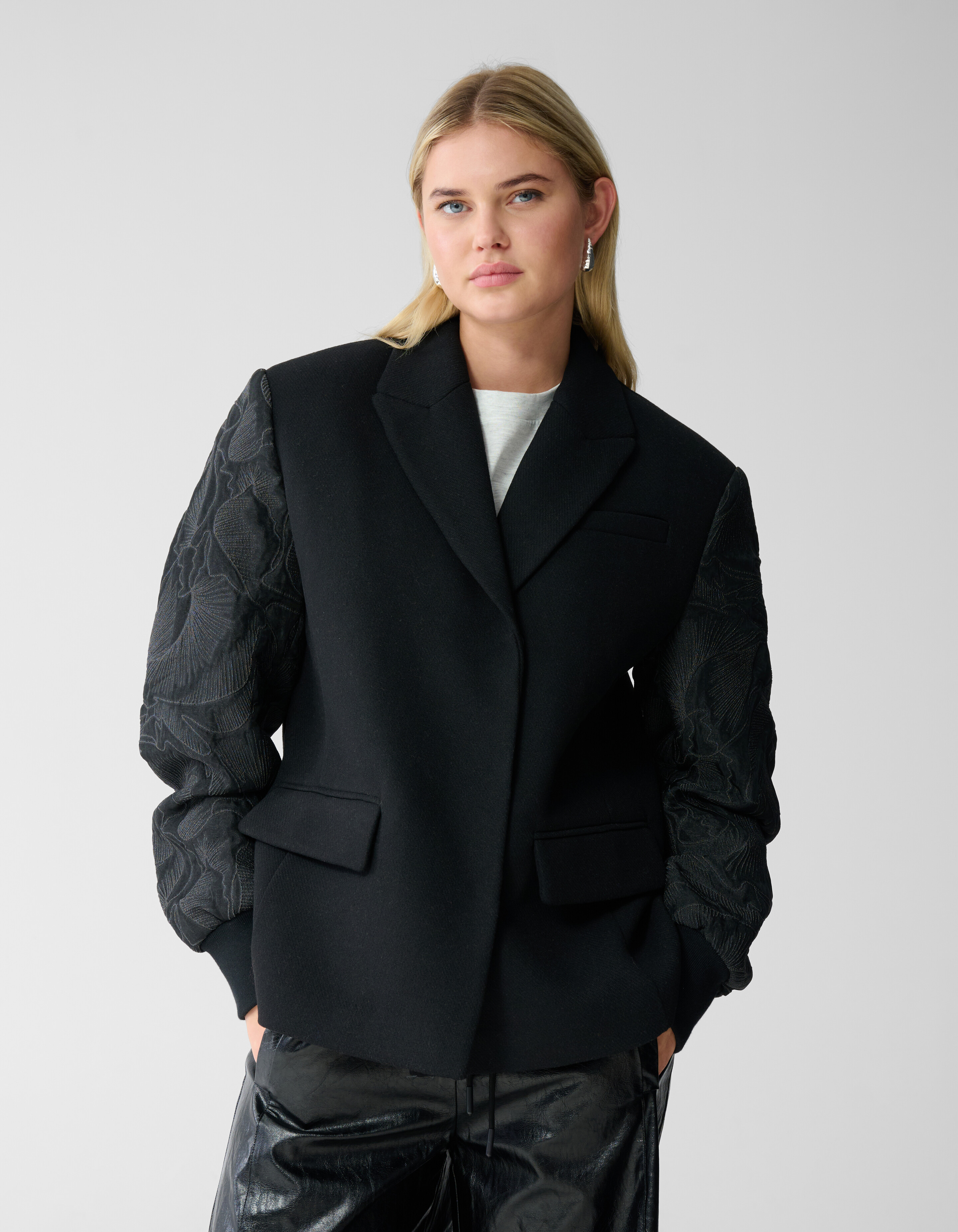 Korte Mix Jas Zwart SHOEBY WOMEN