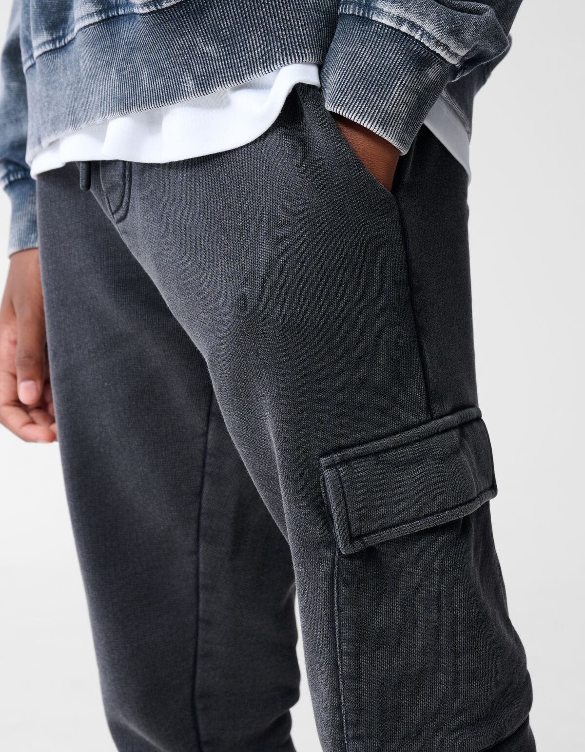 Washed Cargo Broek Donkergrijs SHOEBY BOYS