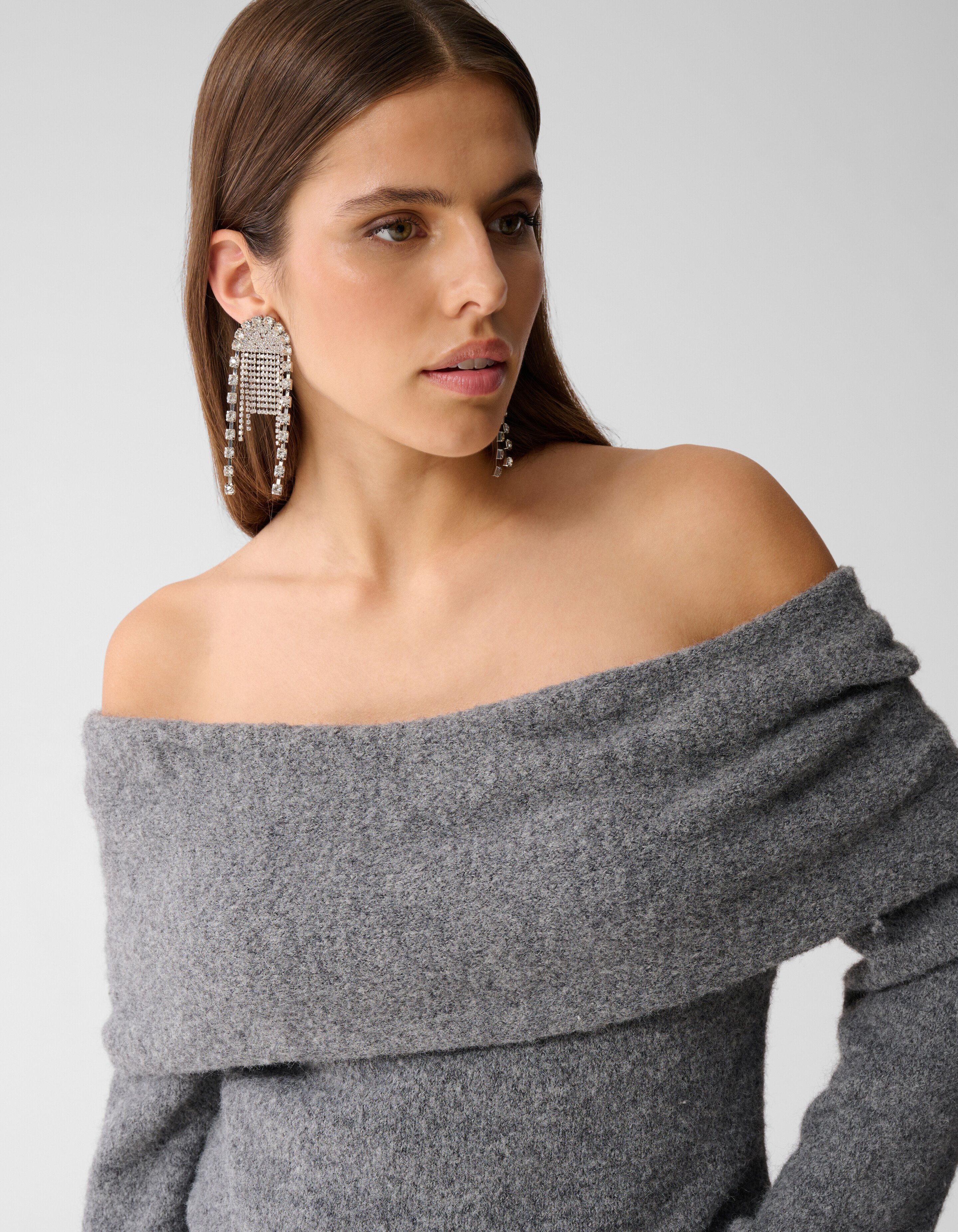 Off Shoulder Trui Grijs SHOEBY WOMEN