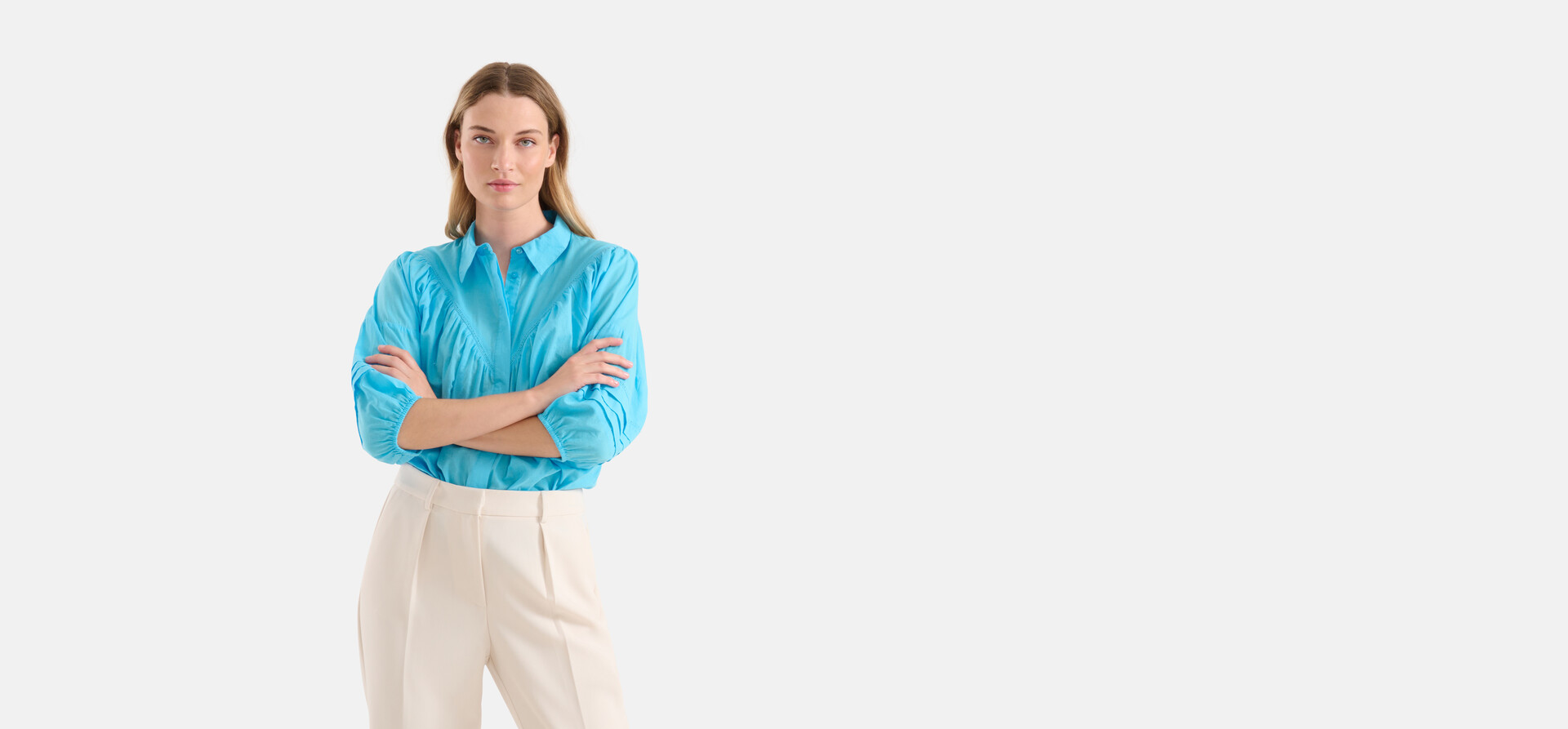 Voile Blouse Lichtblauw SHOEBY WOMEN