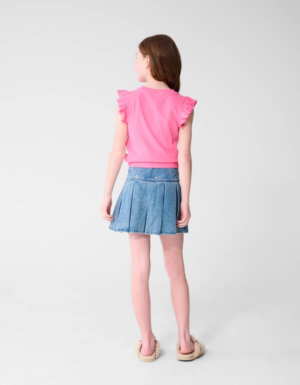 Denim Stud Mini Rok Blauw SHOEBY GIRLS