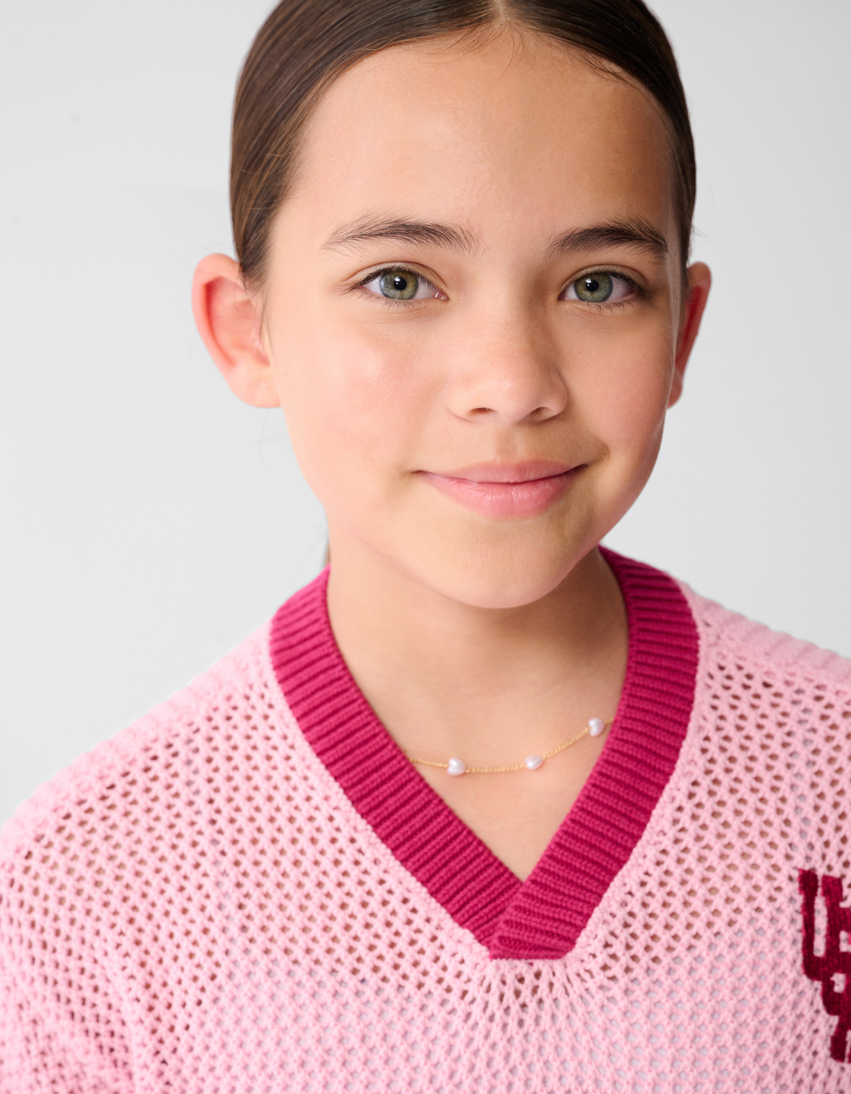 Gebreid Baseball T-shirt Roze SHOEBY GIRLS