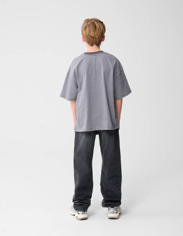 Stripe Artwork T-Shirt Zwart/Wit SHOEBY BOYS