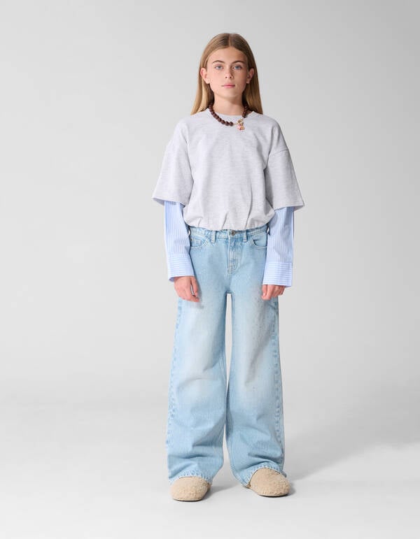 Balloon Longsleeve T-shirt Lichtgrijs SHOEBY GIRLS
