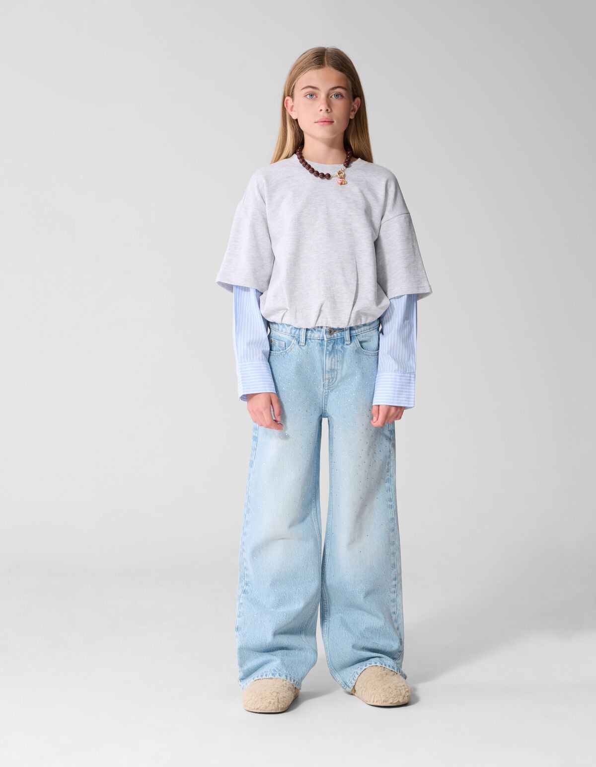 Balloon Longsleeve T-shirt Lichtgrijs SHOEBY GIRLS