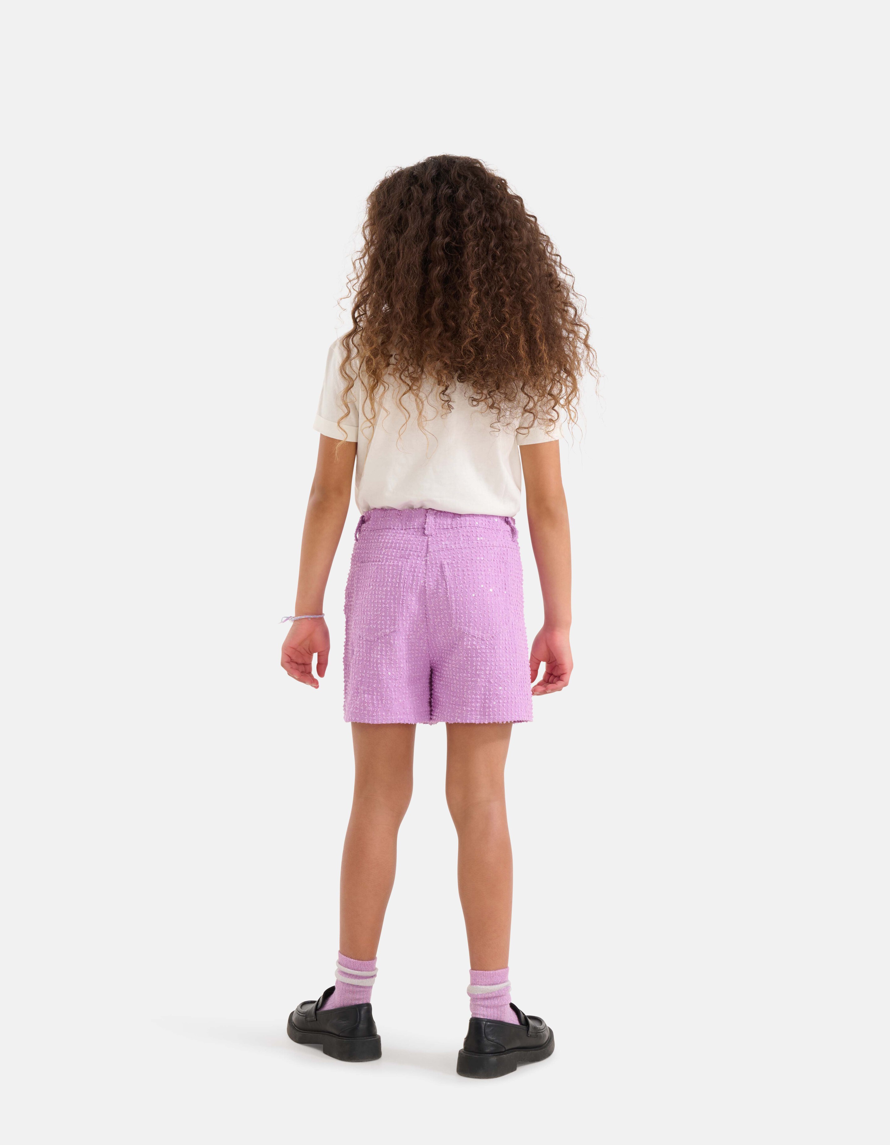Sequin Denim Short Roze SHOEBY GIRLS