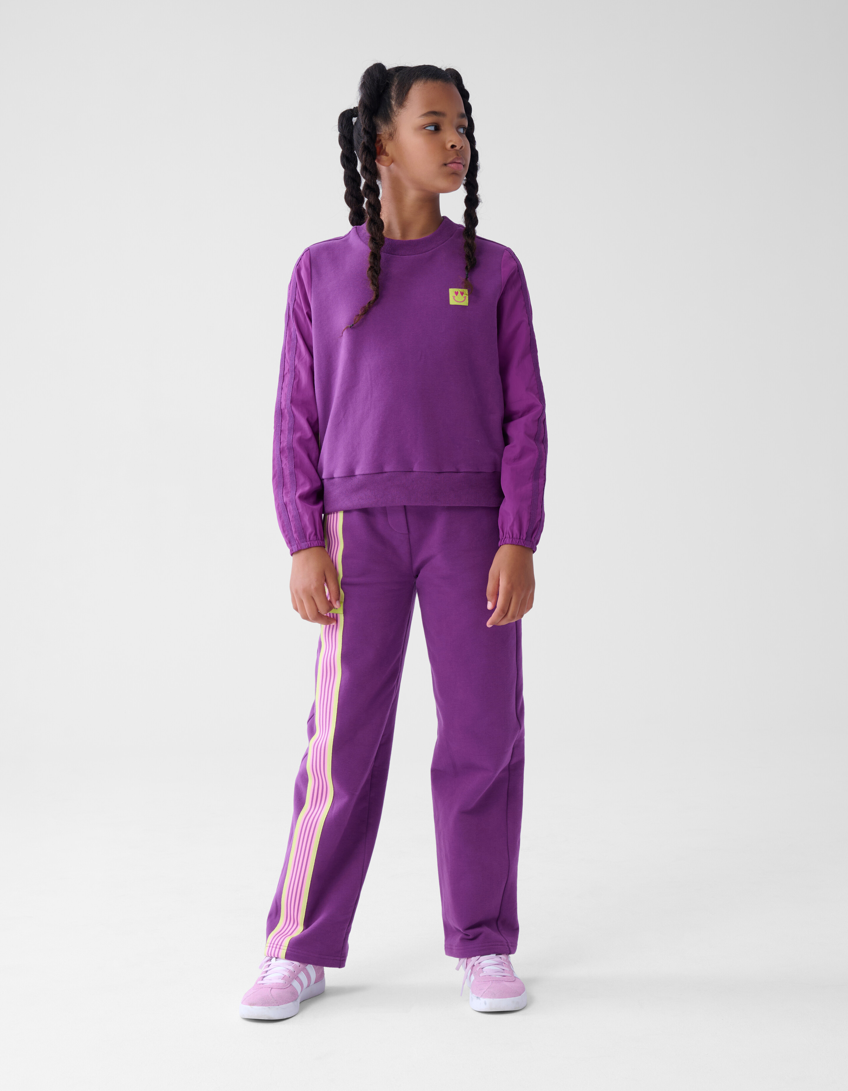 Sporty Stripe Sweater Paars SHOEBY GIRLS