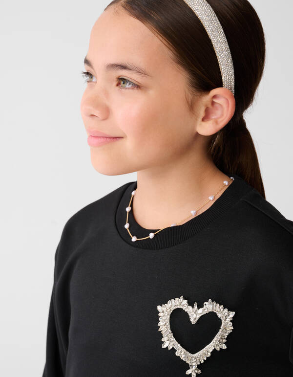 Heart Sweat Jurk Zwart SHOEBY GIRLS