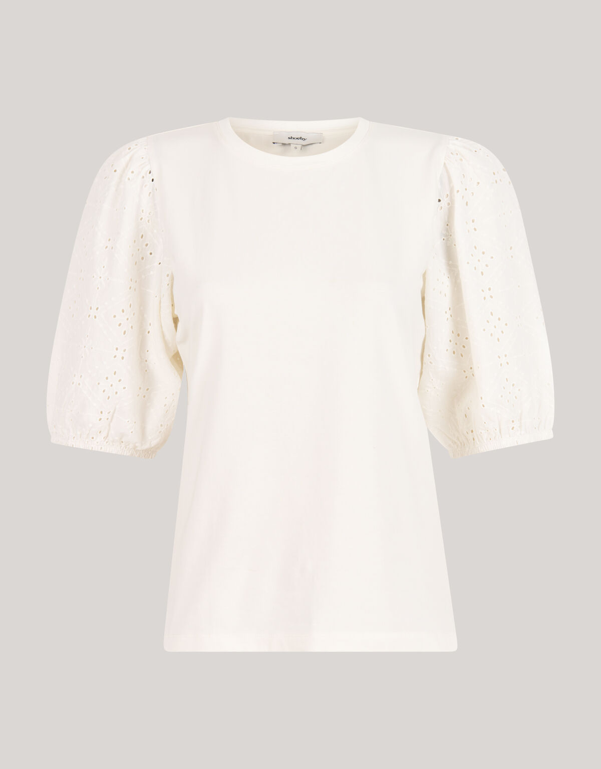 Embroidery Pofmouw T-shirt Wit SHOEBY WOMEN