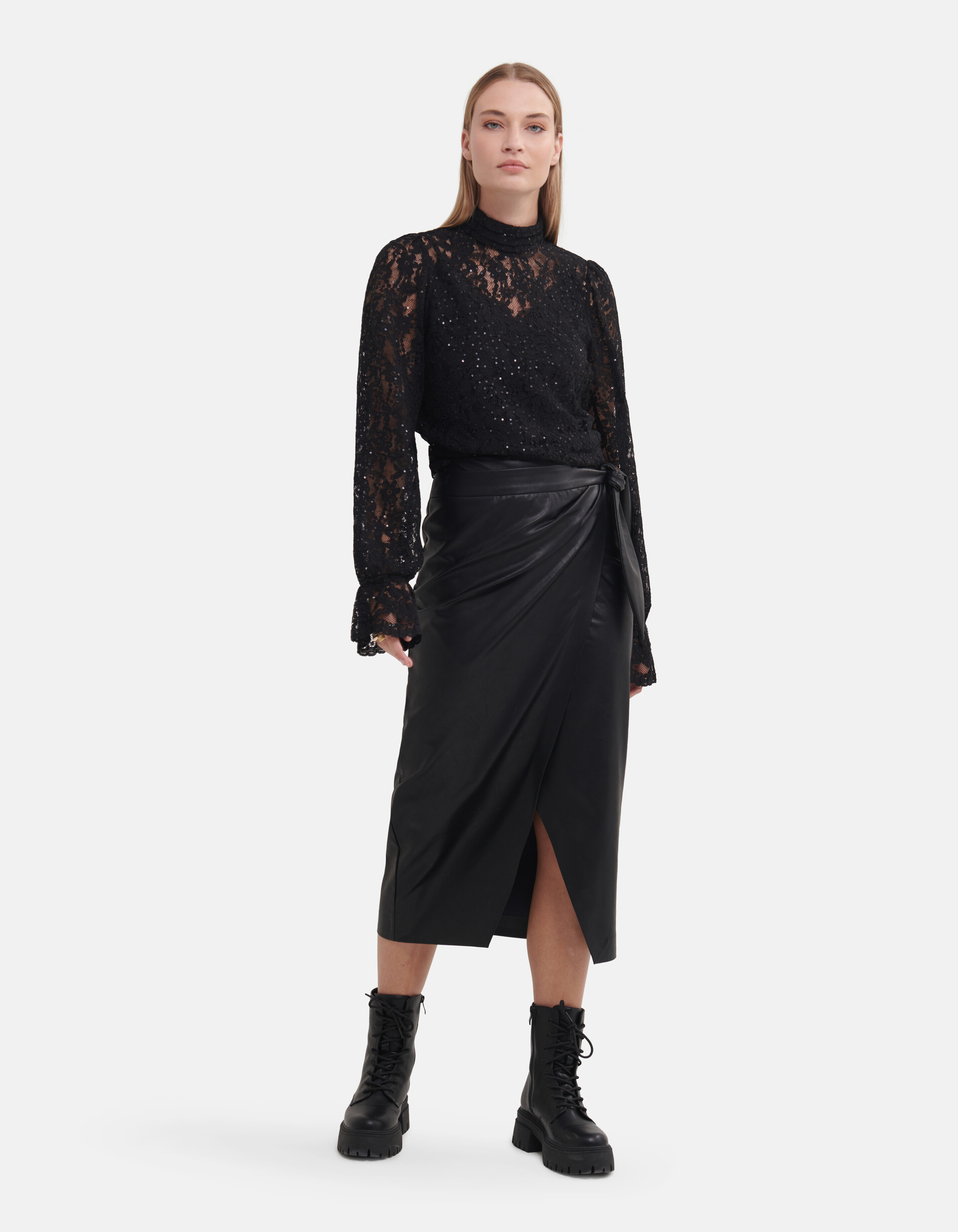 Kanten Pailletten Top Zwart By Fred SHOEBY WOMEN