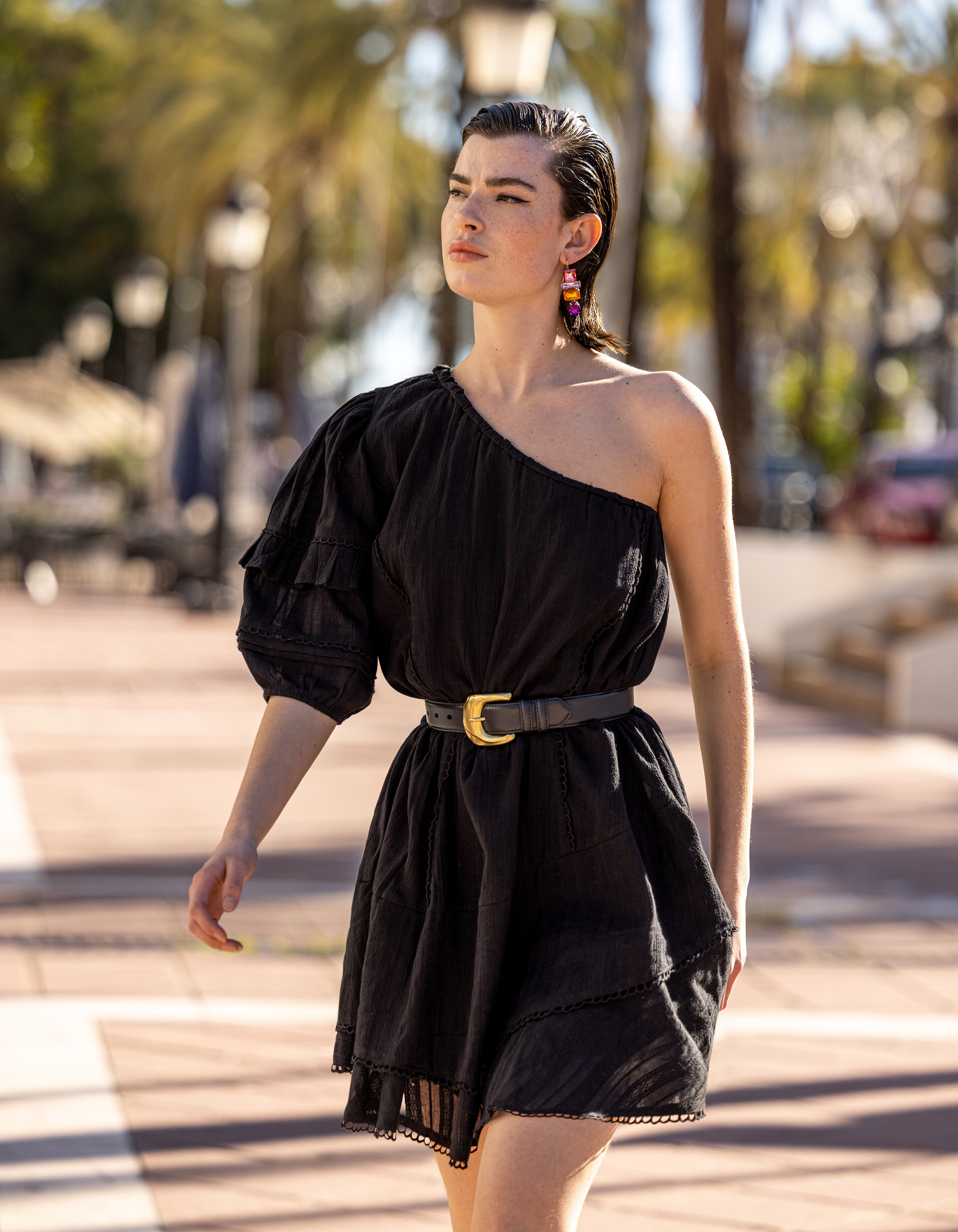 One Shoulder Jurk Zwart SHOEBY WOMEN