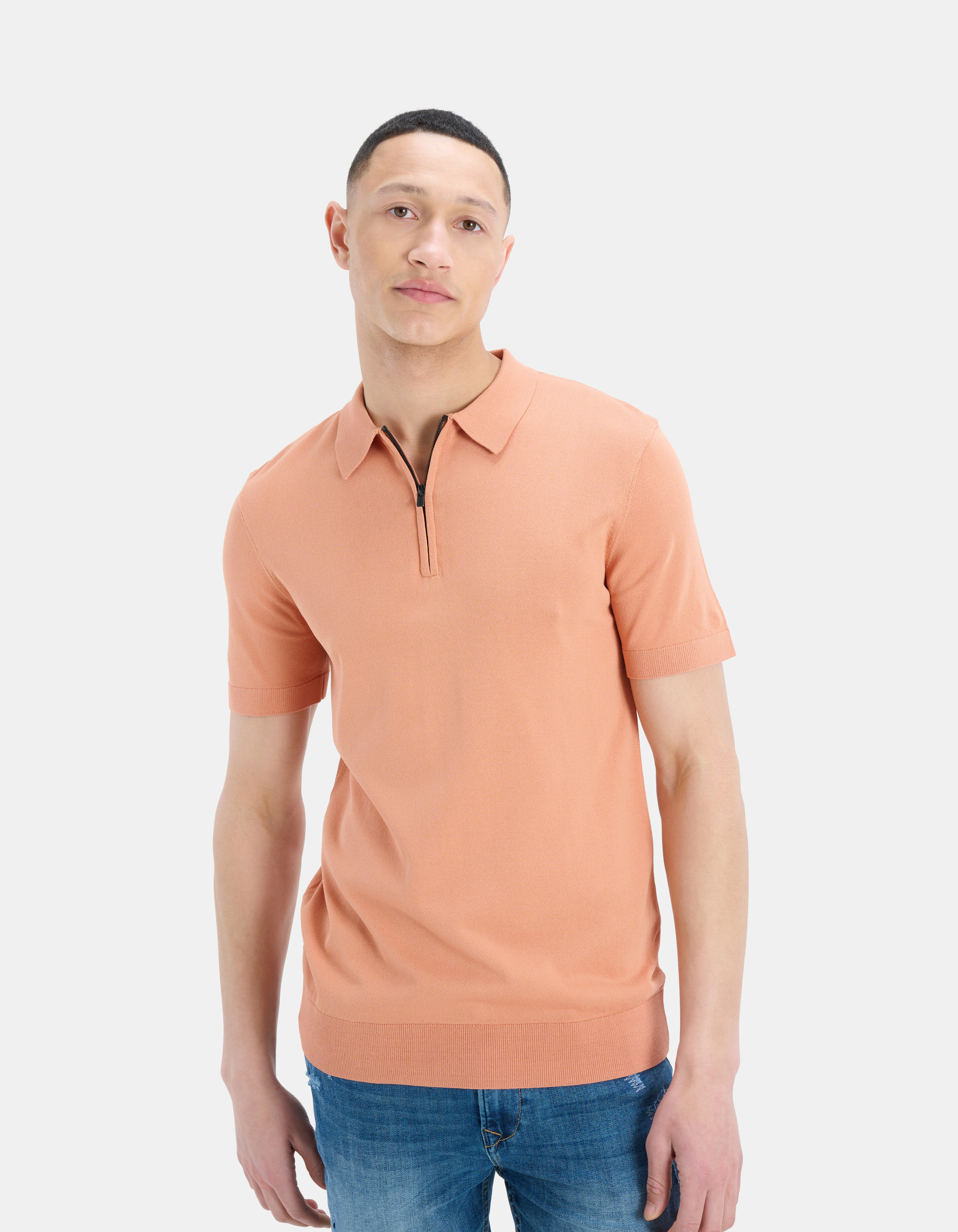 Zipper Knit Polo Shirt REFILL