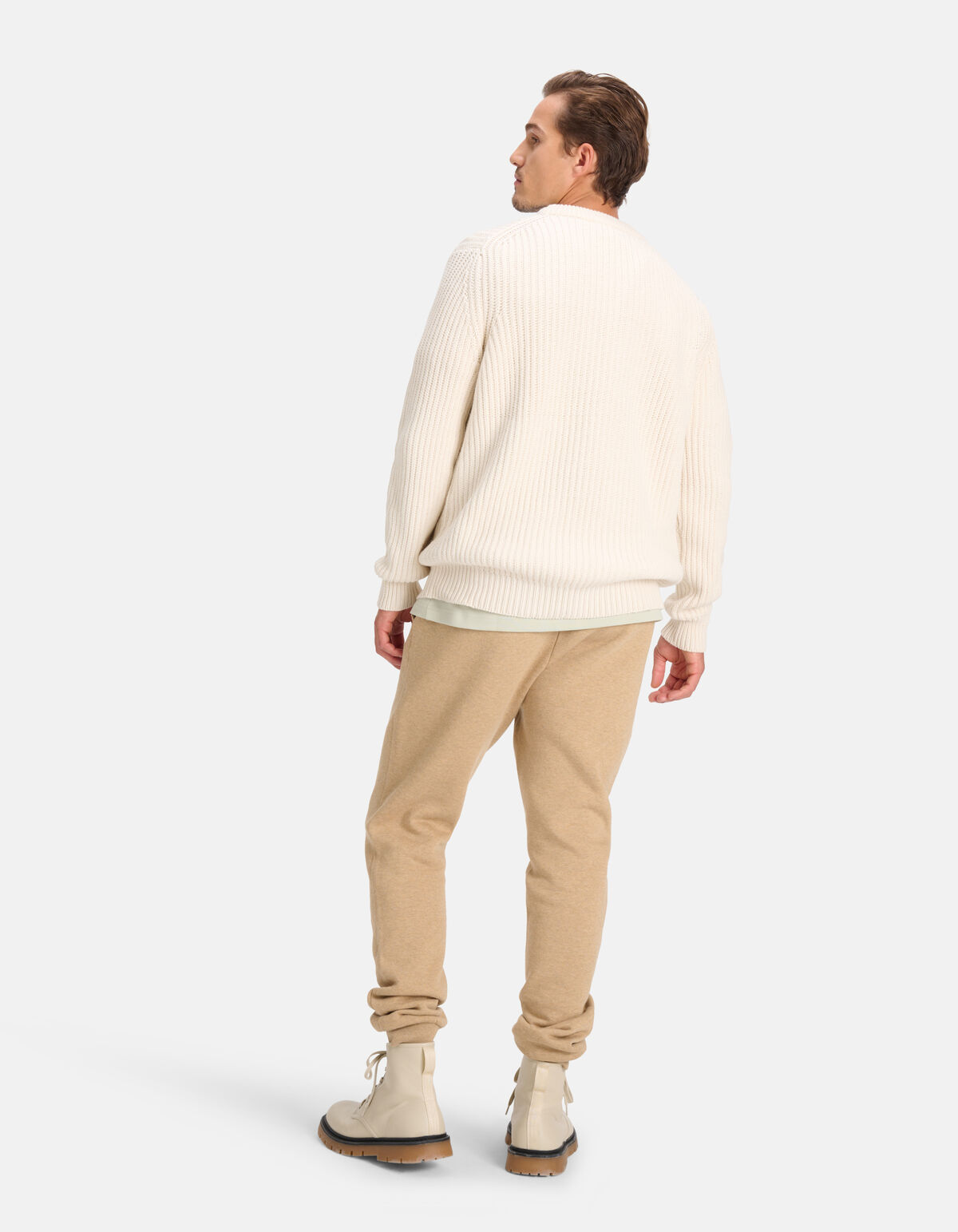 Grof Gebreide Trui Gebroken Wit SHOEBY MEN