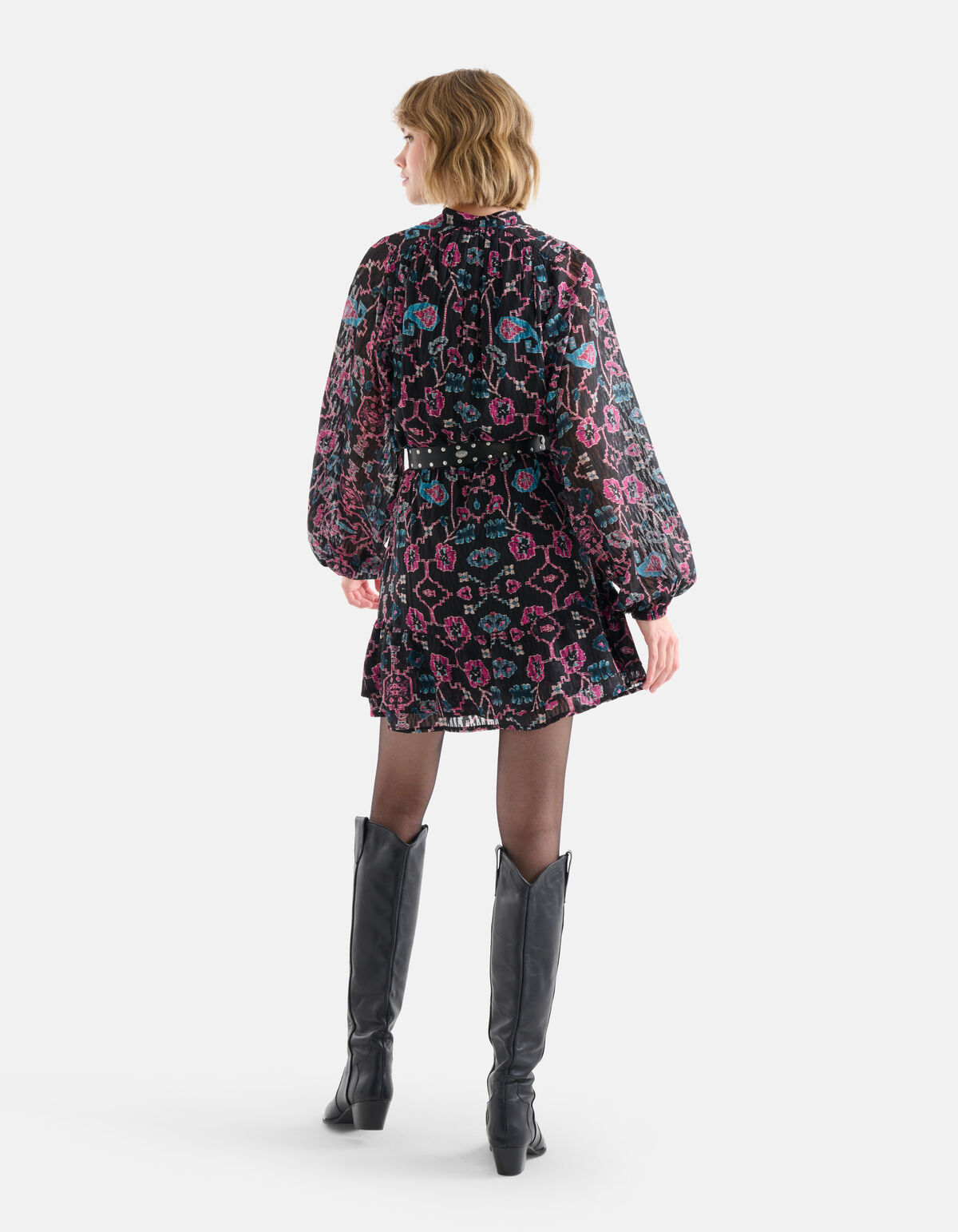 Grafische Print Jurk Zwart SHOEBY WOMEN