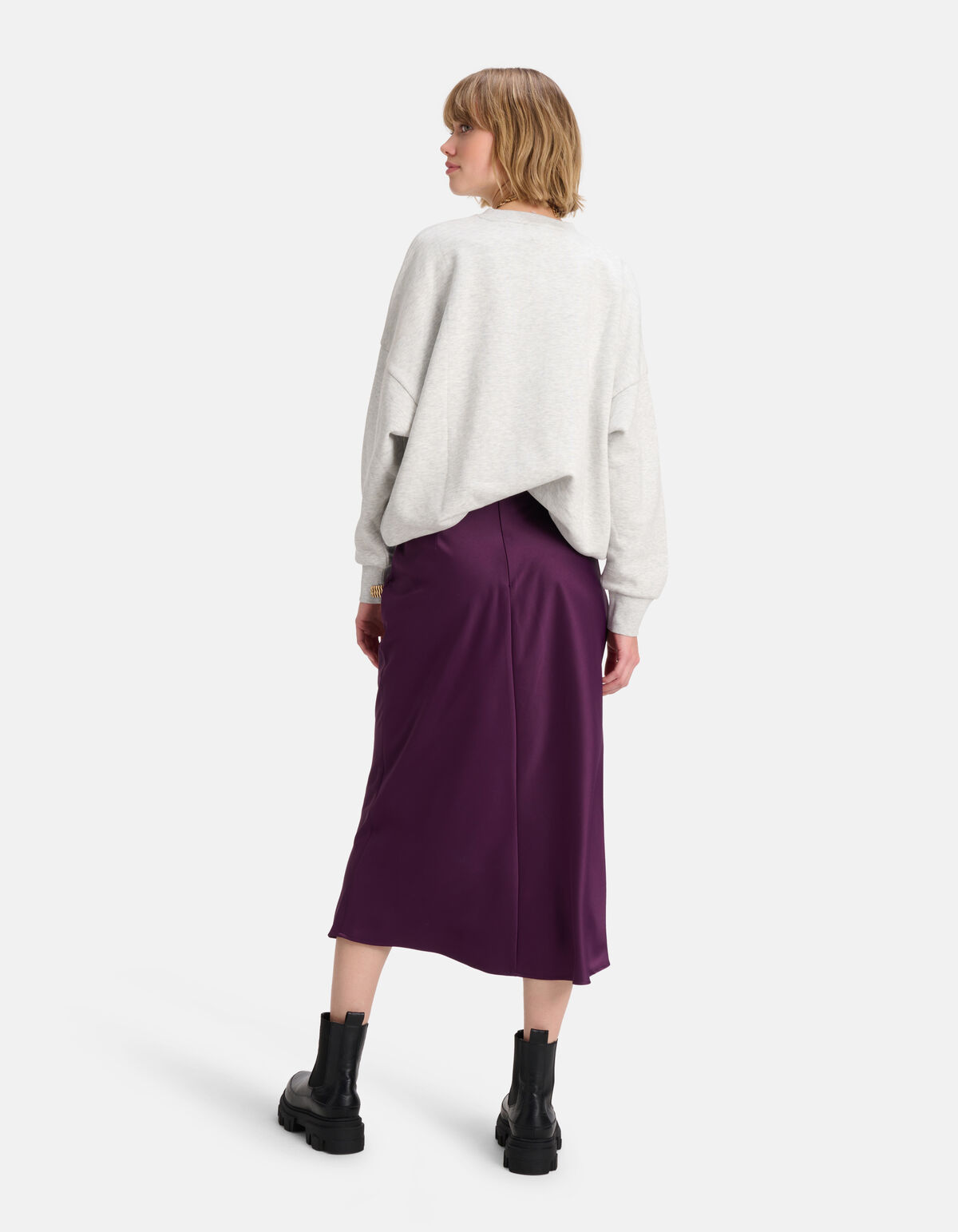 Satijnen Rok Donkerpaars SHOEBY WOMEN