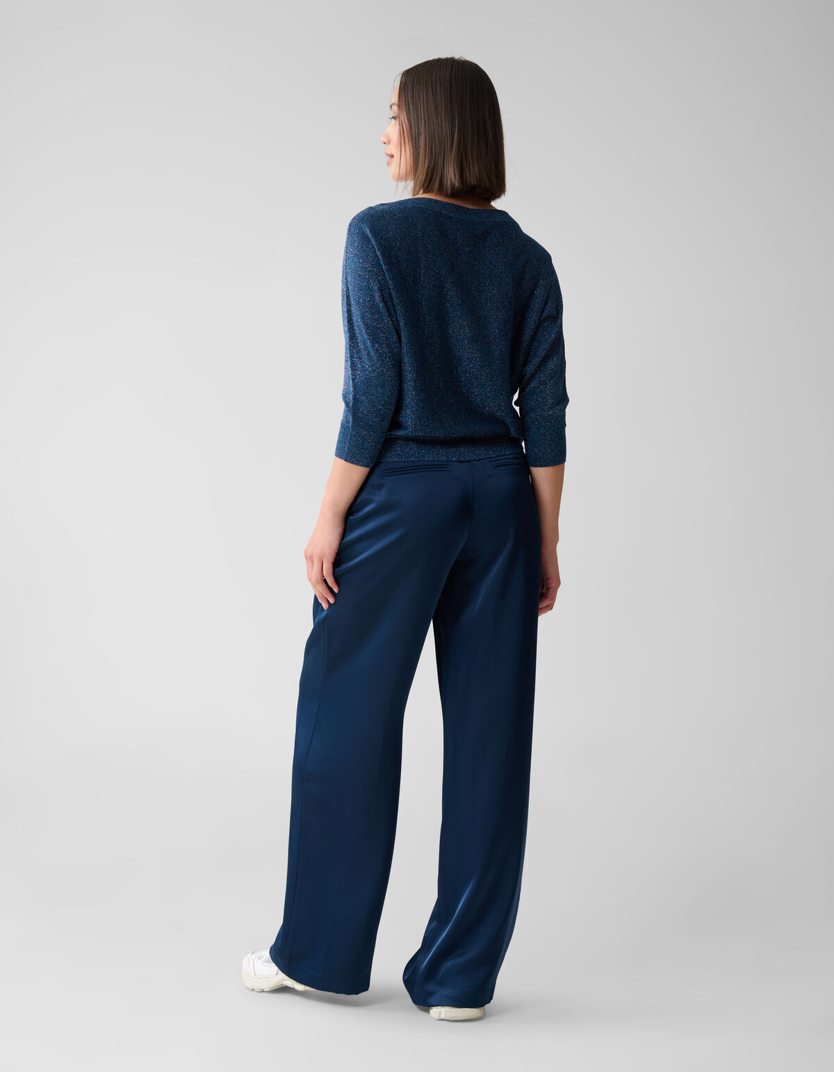 Glitter Vleermuismouwen Trui Donkerblauw SHOEBY WOMEN