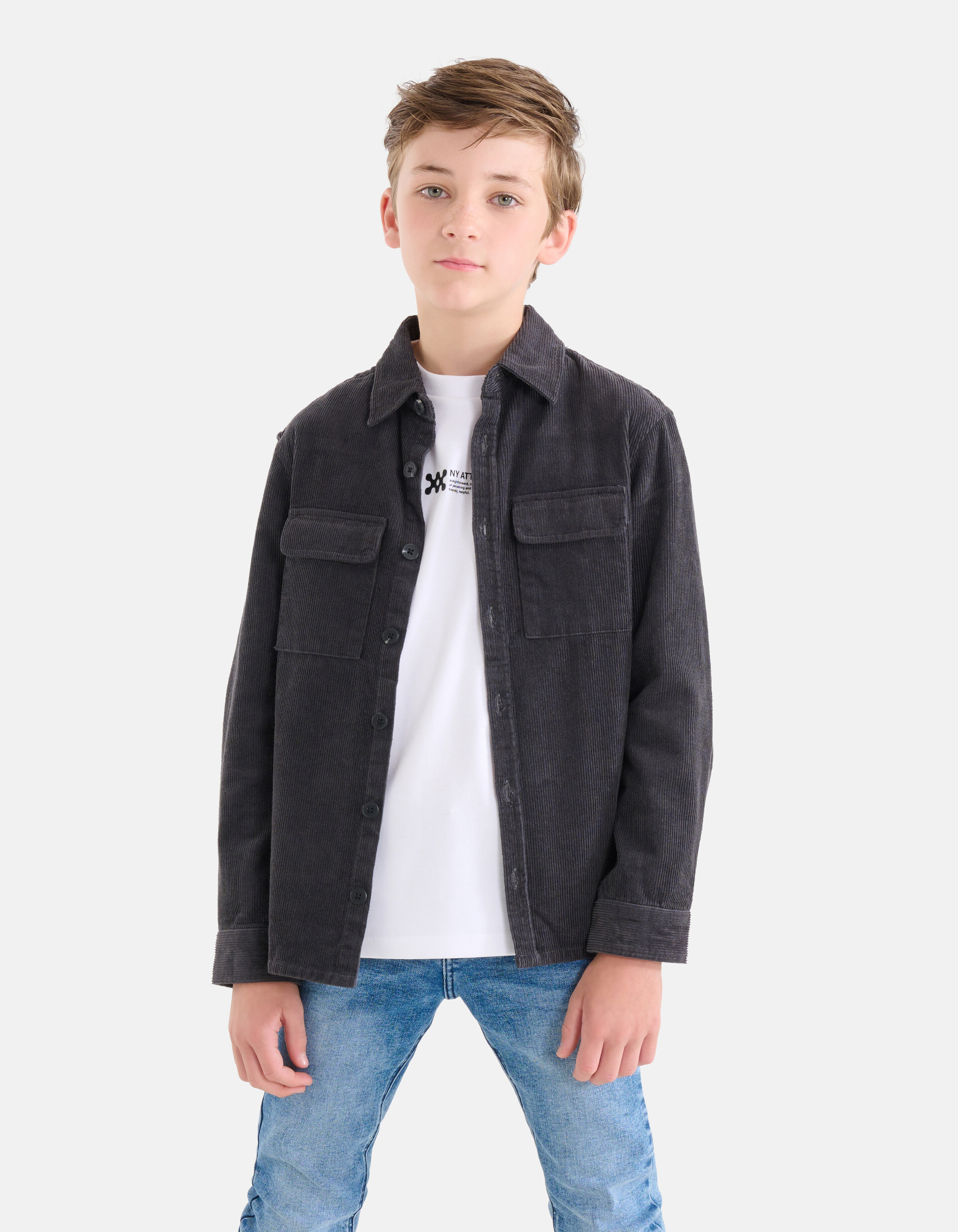 Corduroy Overhemd Donkergrijs SHOEBY BOYS