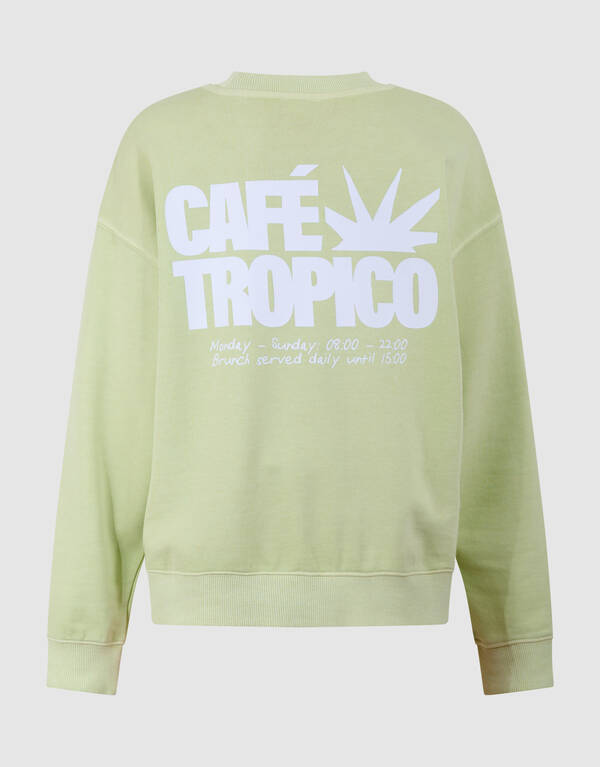 Caf&eacute; Tropico Artwork Sweater Lichtgroen SHOEBY BOYS