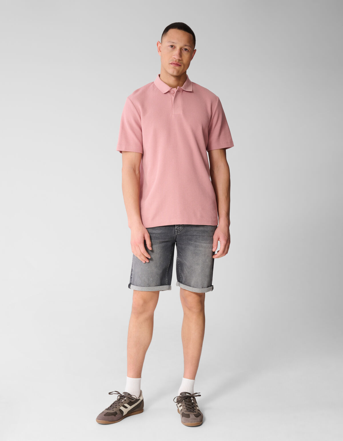 Waffle Polo Roze SHOEBY MEN