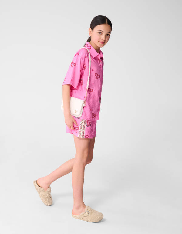 Heart Structuur Short Roze SHOEBY GIRLS