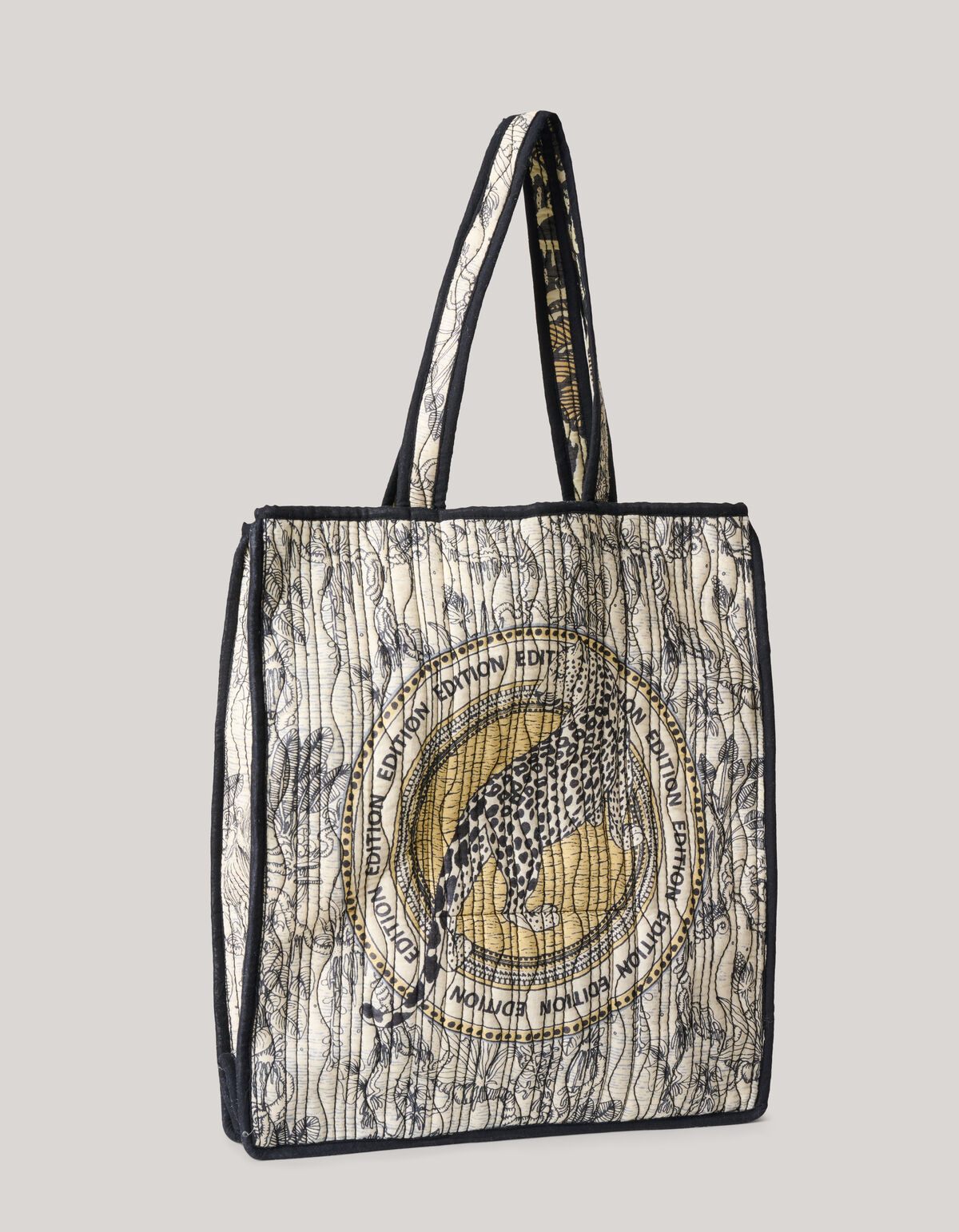 Reversible Printed Shopper Gebroken Wit/Zwart SHOEBY ACCESSOIRES