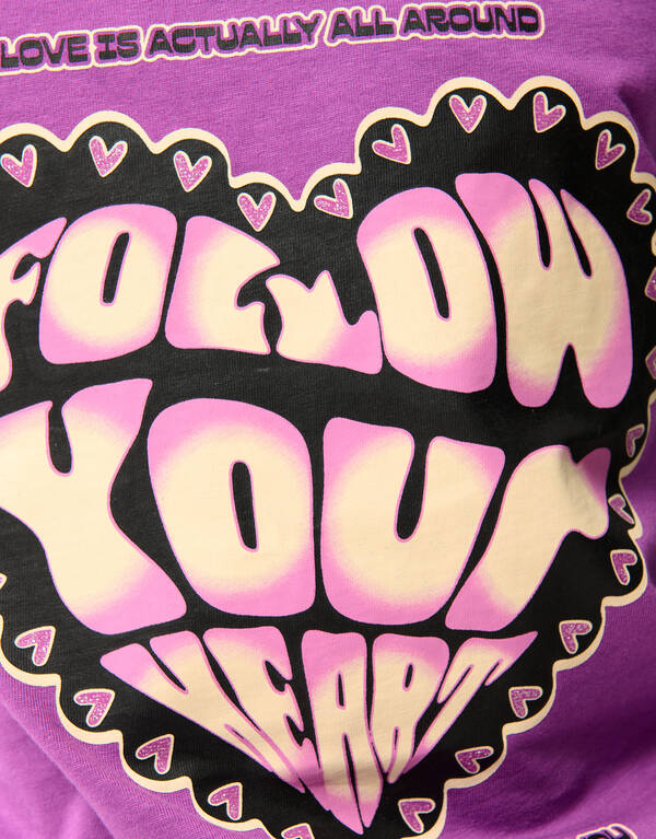 Heart Artwork T-shirt Paars SHOEBY GIRLS