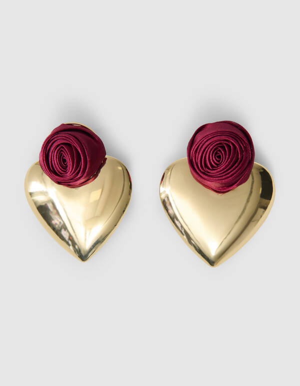 Roos Heart Oorbellen Goud SHOEBY ACCESSOIRES