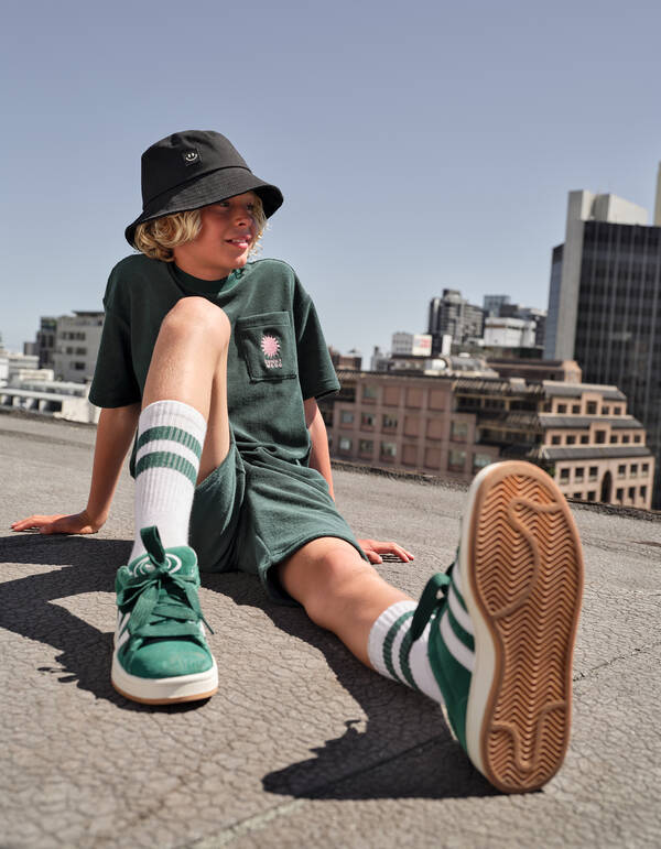 Towling T-shirt Donkergroen SHOEBY BOYS