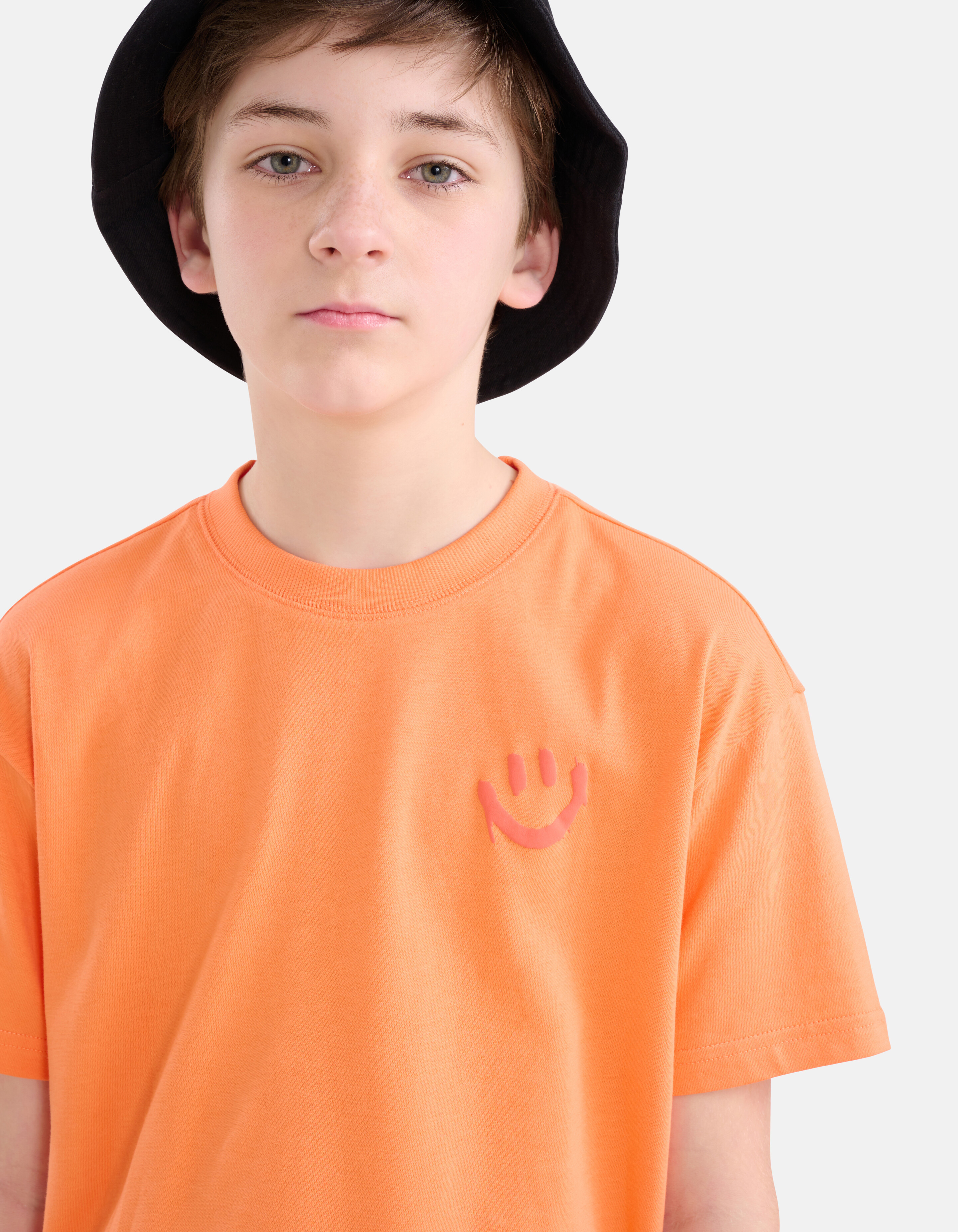 Smiley Artwork T-shirt Oranje SHOEBY BOYS