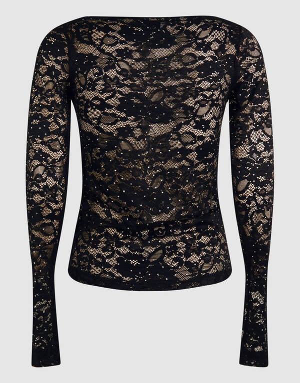 Strass Kanten Top Zwart SHOEBY WOMEN