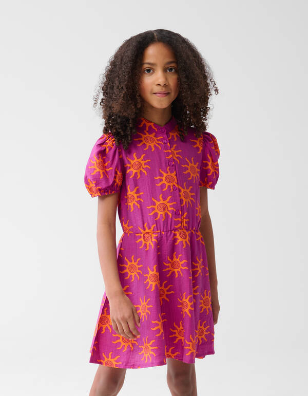 Printed Artwork Jurk Donkerpaars SHOEBY GIRLS