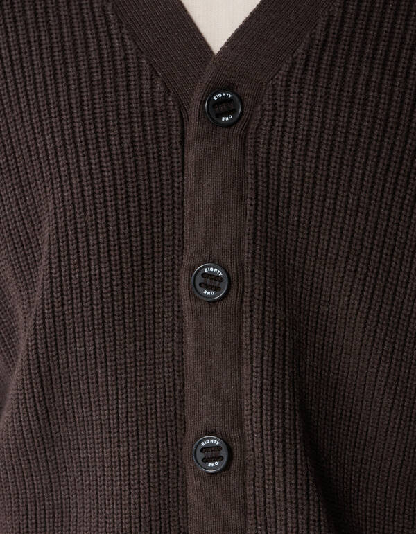 Heavy Gebreid Vest Donkerbruin SHOEBY MEN