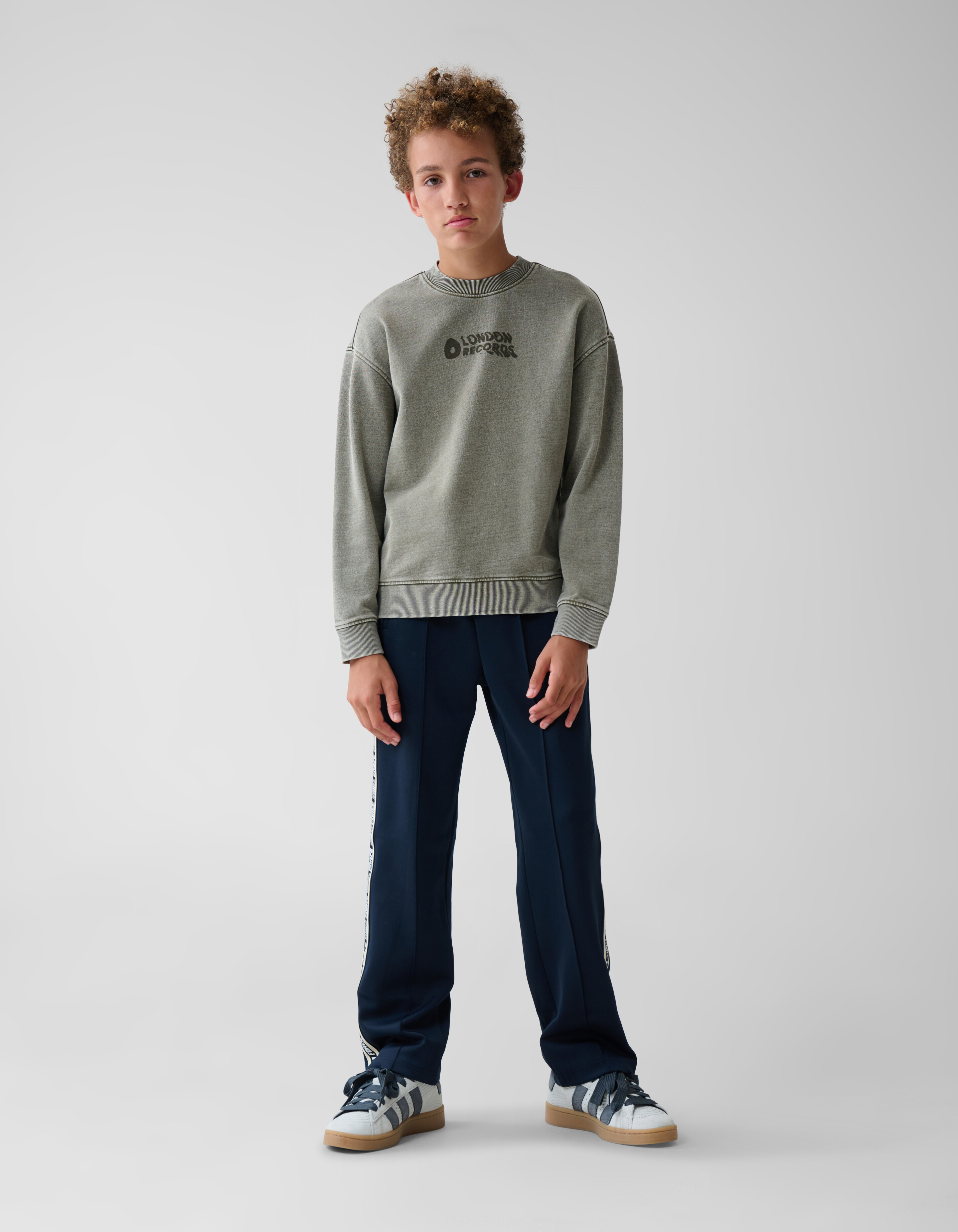 Tekstprint Sweater Donkergrijs SHOEBY BOYS
