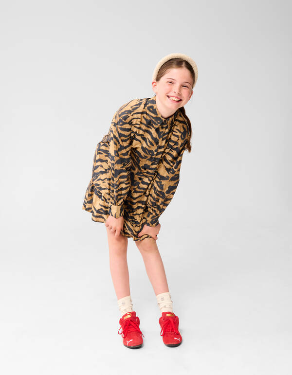 Tijgerprint Jurk Bruin SHOEBY GIRLS