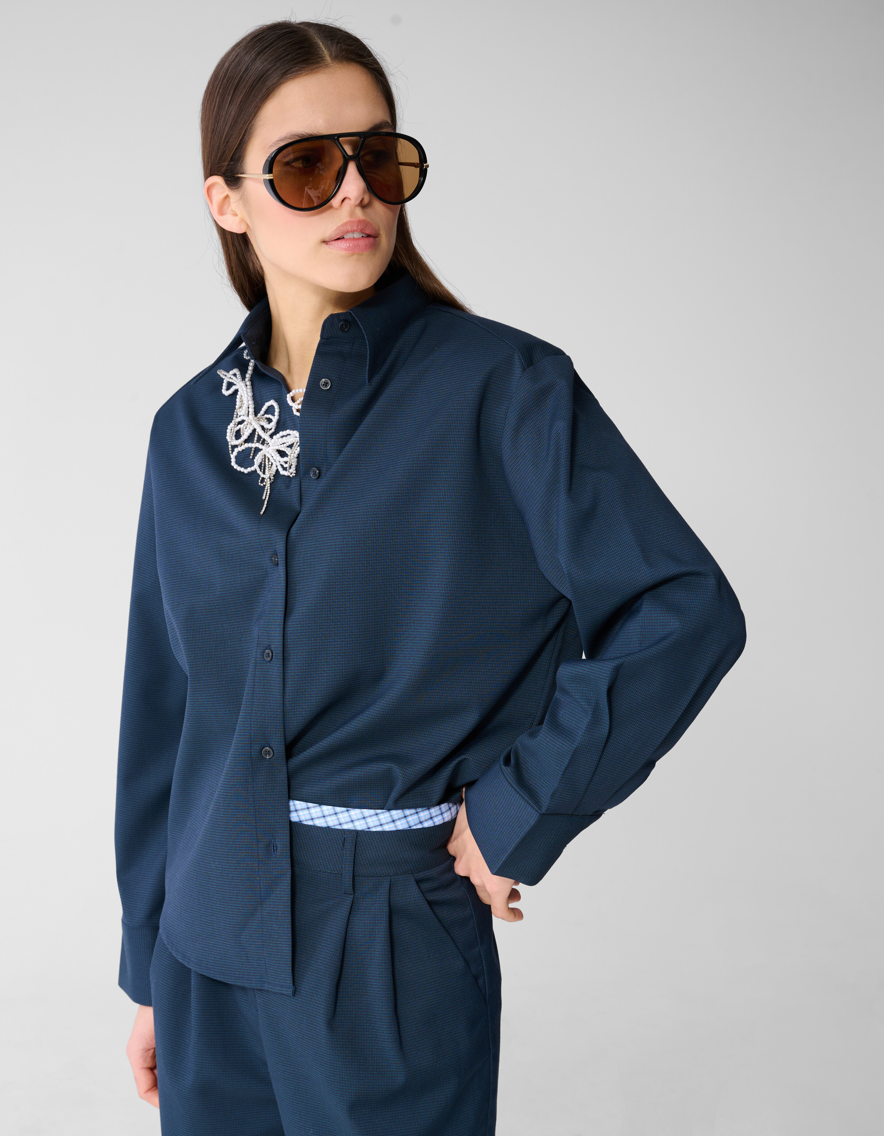 Ruiten Padded Blouse Donkerblauw SHOEBY WOMEN