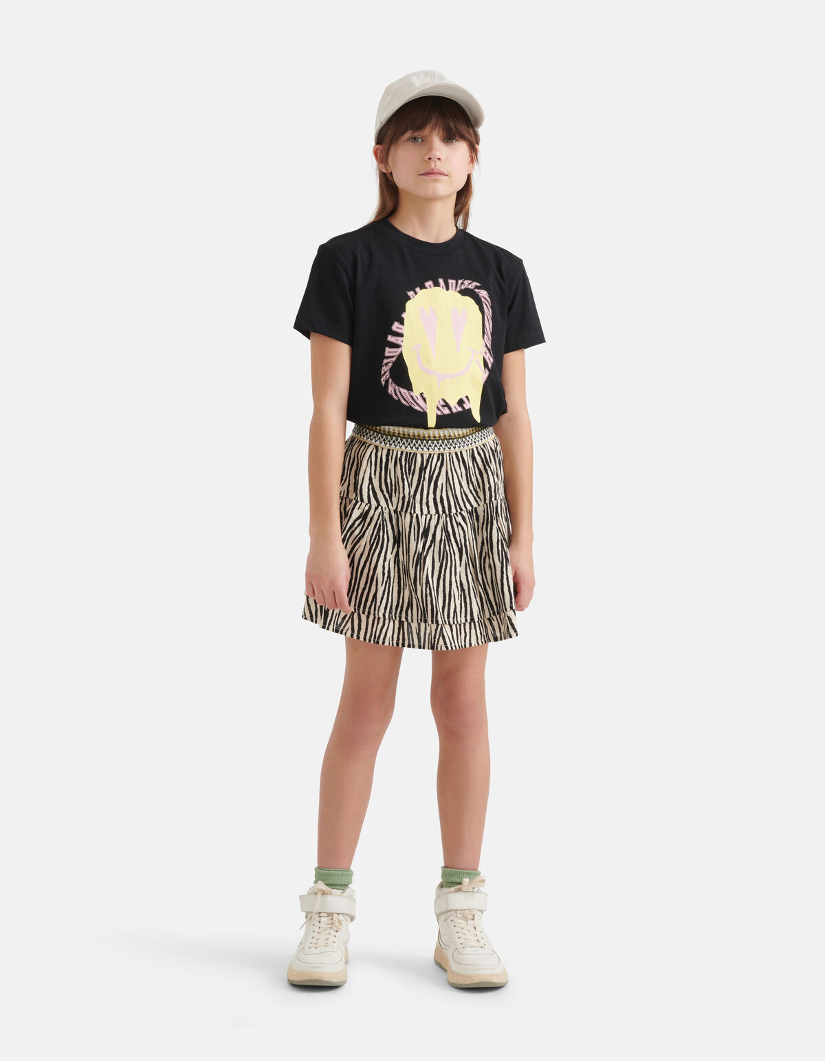 Zebra Print Rok Zwart/Gebroken Wit SHOEBY GIRLS