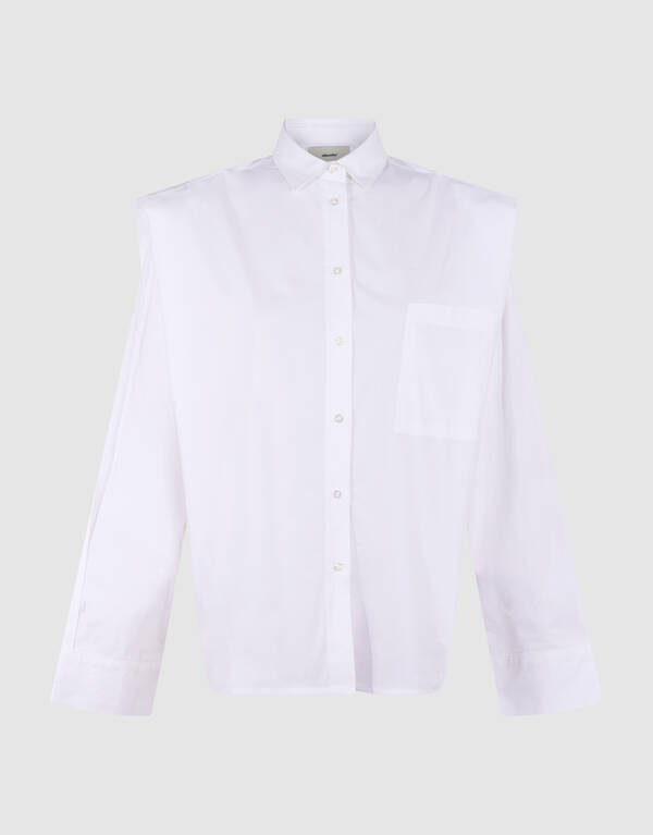 Pleat Poplin Blouse Wit SHOEBY WOMEN