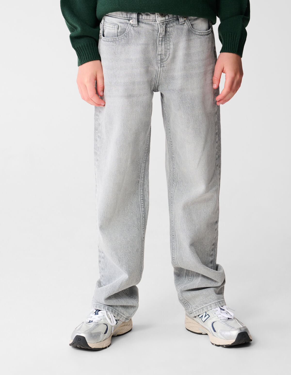 Baggy Fit Jeans Lichtgrijs SHOEBY BOYS