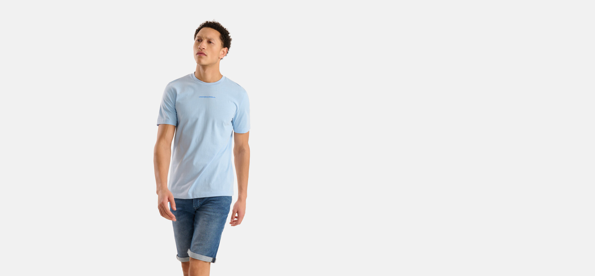 Artwork T-shirt Lichtblauw SHOEBY MEN