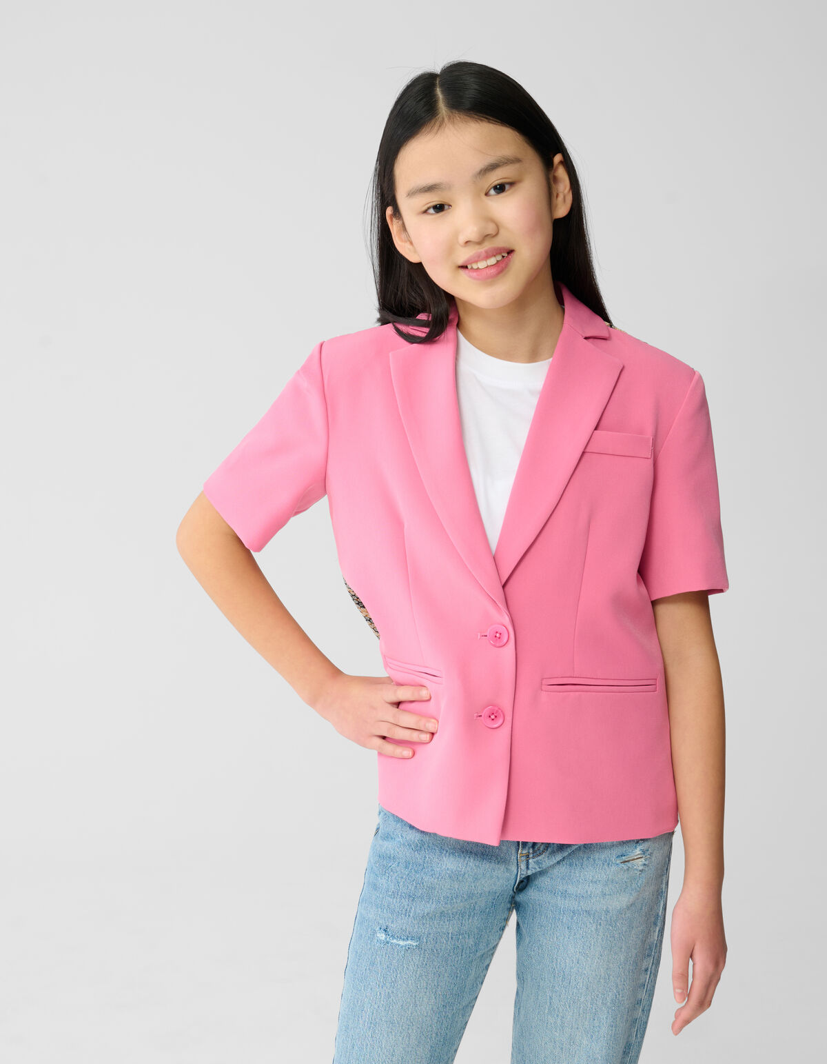 Sequin Leopard Blazer Roze SHOEBY GIRLS